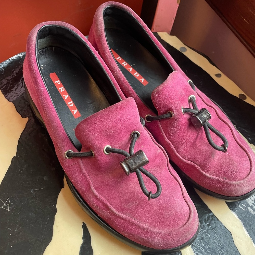 RARE 90s Prada Hot Pink Loafers